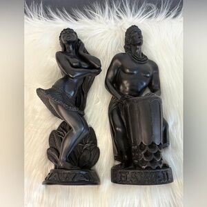 Hawaiian Black Art Sculptures 2pc